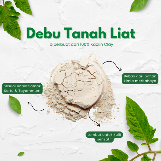 MyPapillon - DEBU TAYAMMUM - 100% Tanah Liat Putih - Borong - 30g x 3 botol