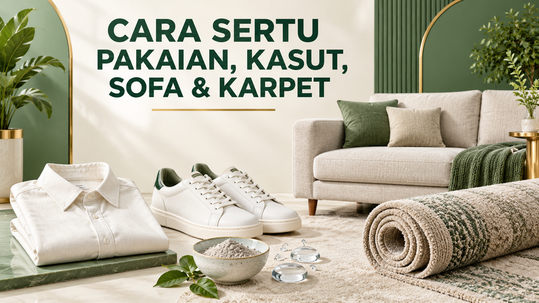 Cara sertu pakaian, kasut, sofa dan karpet menggunakan air tanah liat