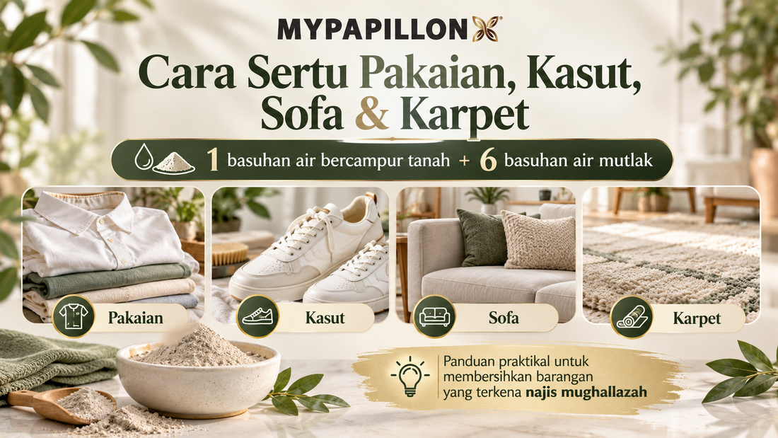 cara sertu pakaian kasut sofa dan karpet terkena najis mughallazah