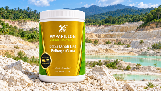 Botol Debu Tanah Liat Pelbagai Guna MyPapillon di lombong tanah liat di Malaysia (ilustrasi)