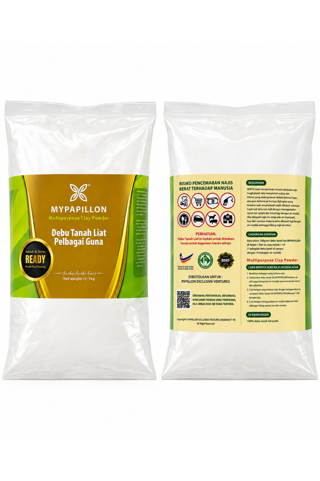 Clay Powder in Plastic Pouch