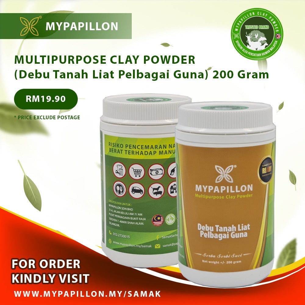 Debu Tanah Liat Putih 200g – Samak Sertu Najis Mughallazah & Tayammum Clay Powder – MYPAPILLON
