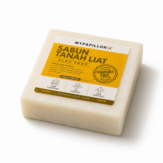 MyPapillon - SABUN BUKU TANAH LIAT (CLAY BAR SOAP) TIADA PEWARNA & PEWANGI TAMBAHAN. SERTU READY