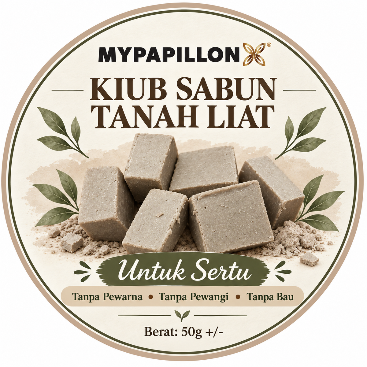MyPapillon Kiub Sabun Tanah Liat untuk Sertu