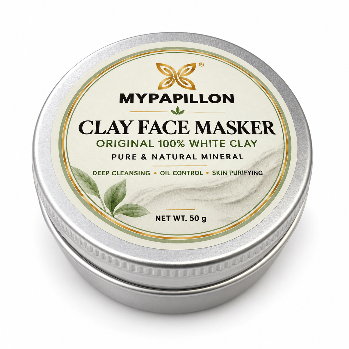 MyPapillon Masker Muka Tanah Liat Putih 50g