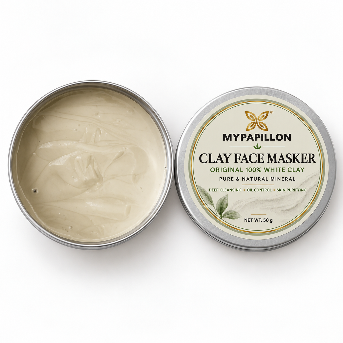 MyPapillon Masker Muka Tanah Liat Putih 50g