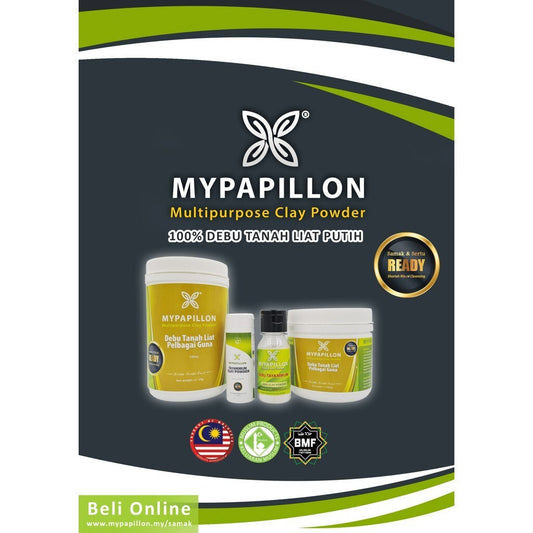 MyPapillon - SAMAK SERTU RUMAH & INDUSTRI - 100% Debu Tanah Liat Putih - 1 kg / 3 kg loose pack