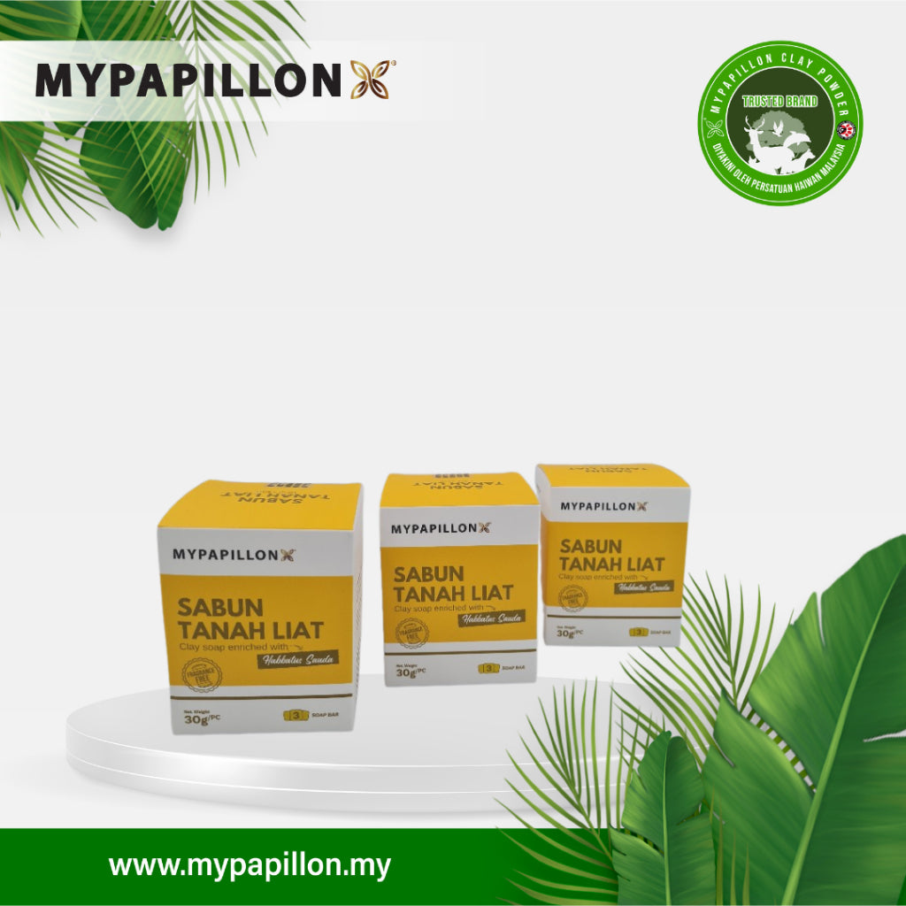 MyPapillon - 3 KOTAK SABUN TANAH LIAT SAMAK SERTU Diperkaya dengan Habatus Sauda