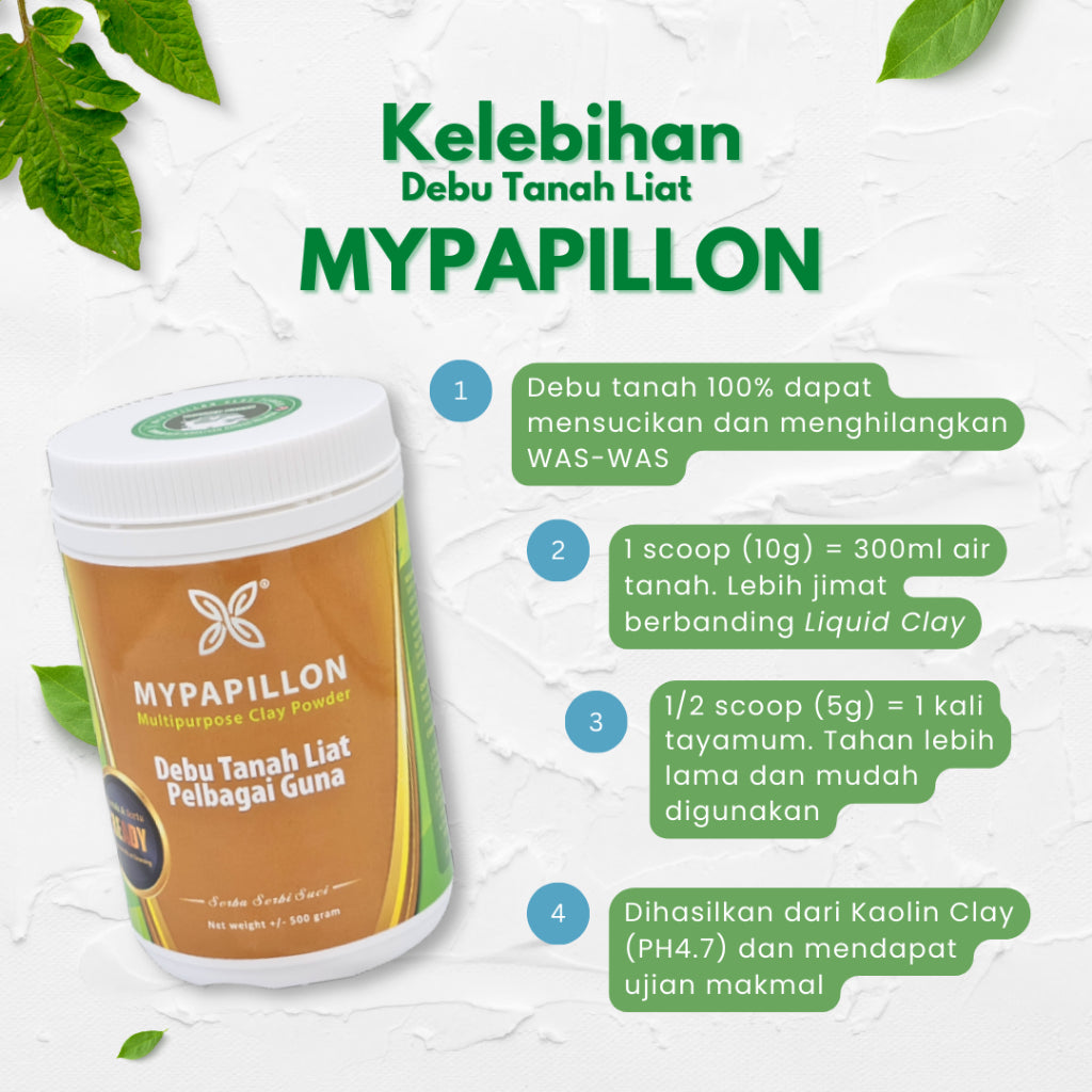 500G DEBU TANAH LIAT PUTIH (LOOSE / BOTTLE PACK) SAMAK SERTU & TAYAMMUM - 100% Debu Tanah Liat Putih