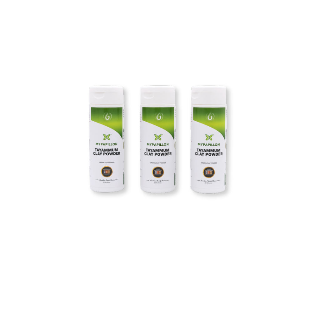 [AGENT PRICE] MyPapillon - DEBU TAYAMMUM - 100% Debu Tanah Liat Putih - 30 g x 50 botol