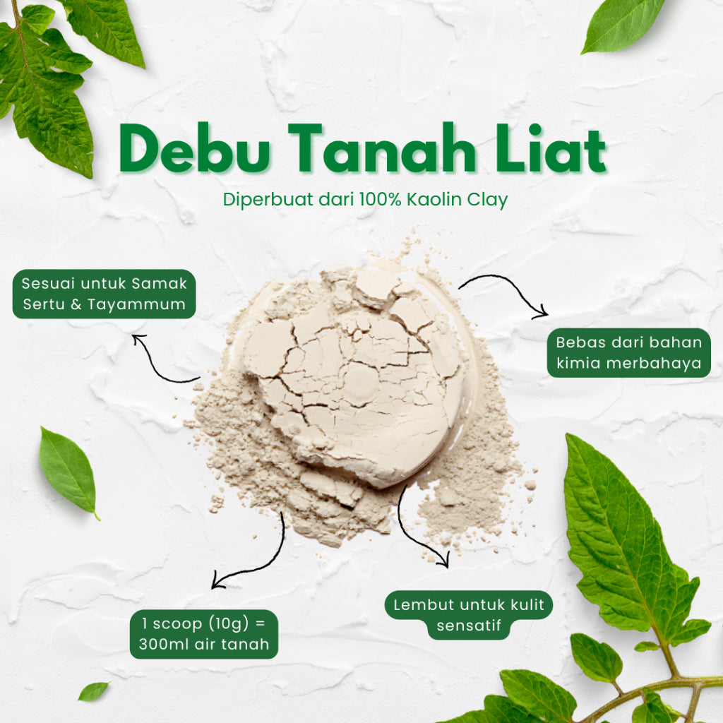 500 GRAM - Samak Sertu & Tayammum - Debu Tanah Liat Pelbagai Guna - BOTTLE PACK