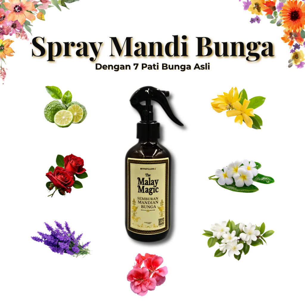 Gift Set Spray Mandian Aura 7 Bunga | Mandi Bunga Segar Berpantang 250ml