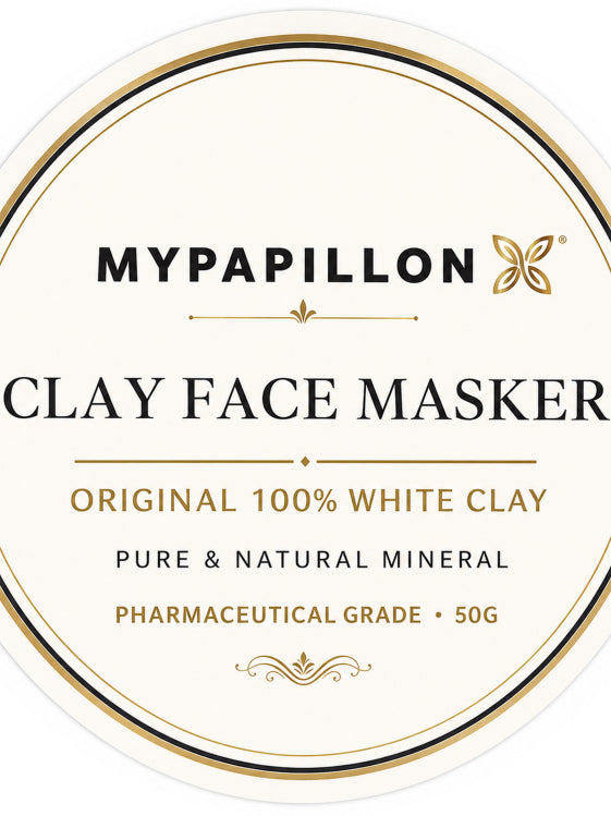 MYPAPILLON - CLAY FACE MASKER 50G - 100% PURE WHITE CLAY. SESUAI UNTUK SEMUA JENIS KULIT.